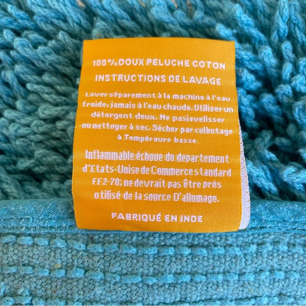 Knightsbridge Melbourne 220 GSF Non Skid Back Bath Rug Aqua Marine Blue 24 x 40